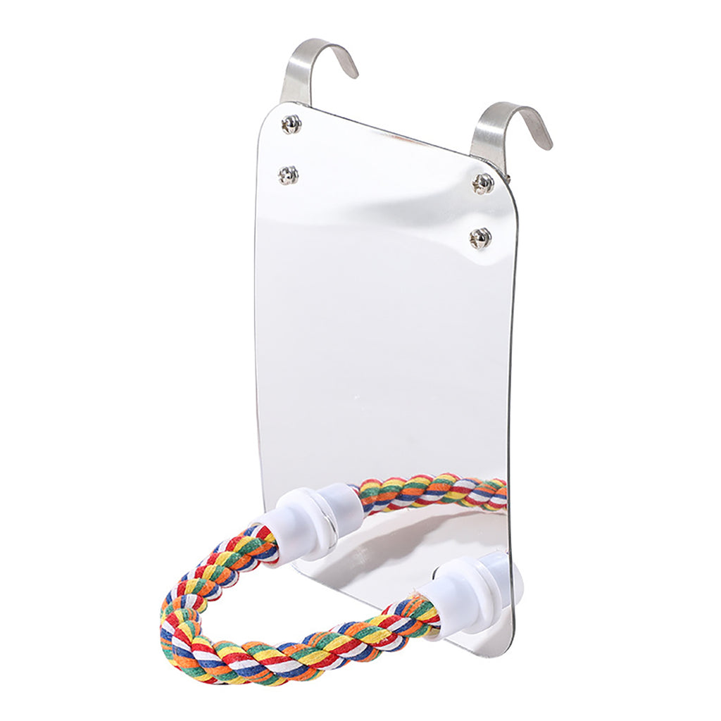 Acrylic Bird Mirror Toy with Standing Pole