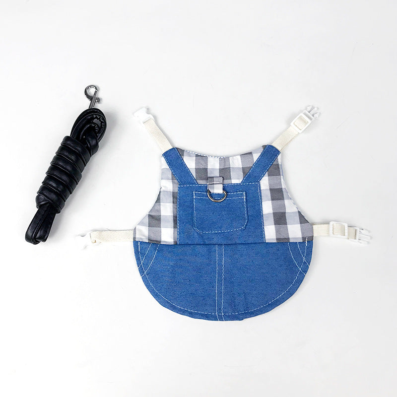Rabbit Denim Jacket Harness & Leash Set
