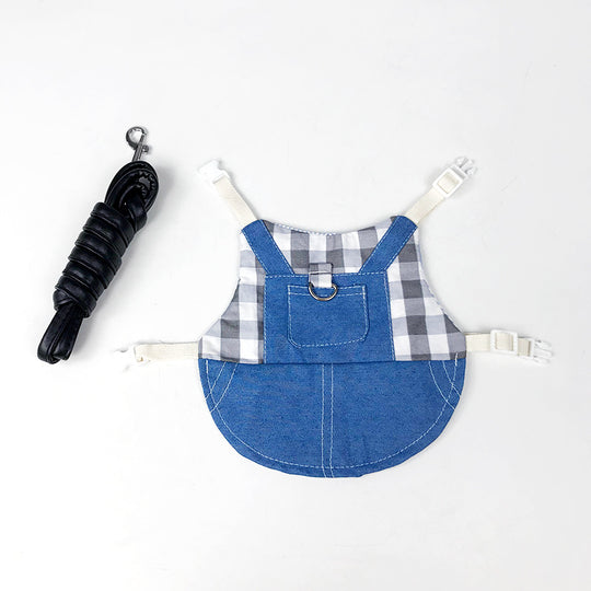 Rabbit Denim Jacket Harness & Leash Set