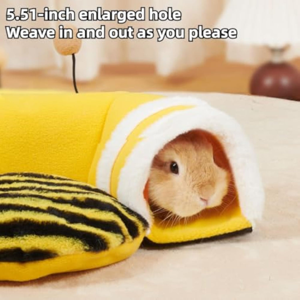 Bee-Shaped Warm Hideout Tunnel for Guinea Pigs & Rabbits