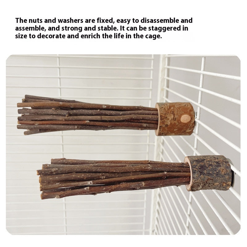 Natural Apple Wood Molar Chew Sticks for Small Pets