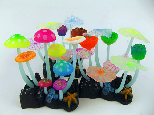 Aquarium Products Rockery Ornaments Luminous Simulation Water Plants