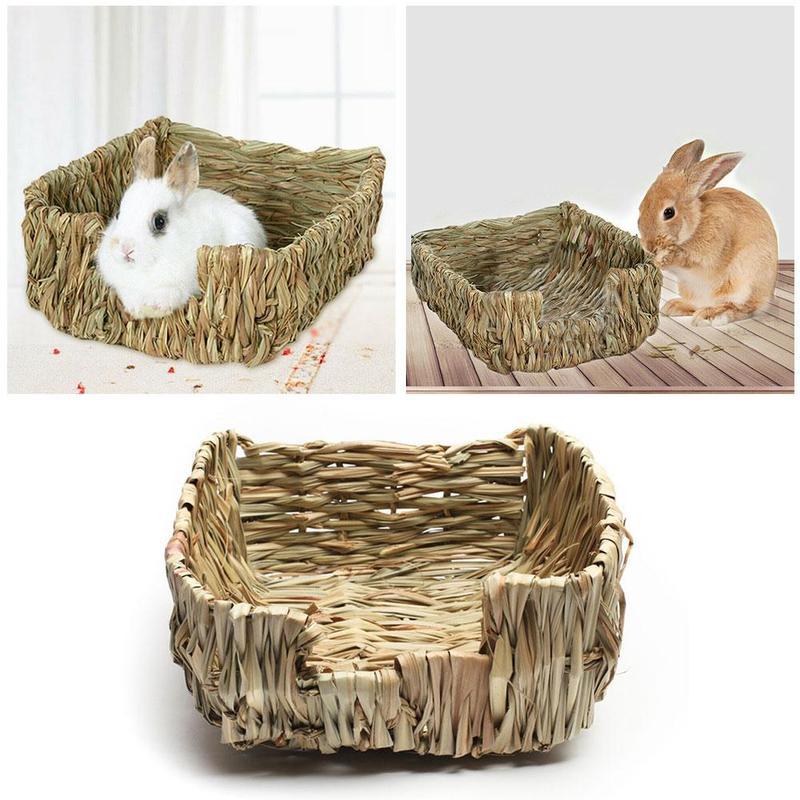 Hand-Woven Natural Grass Nest for Rabbits & Guinea Pigs