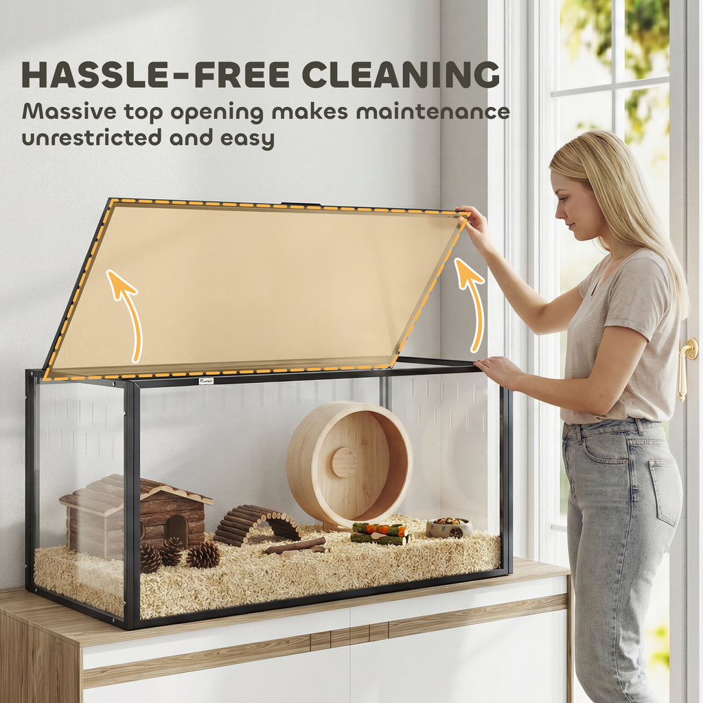 Large Acrylic Hamster Cage — Chewproof with Openable Top