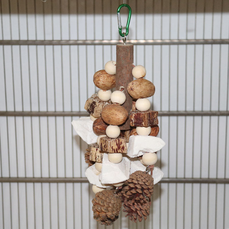Parrot Toys Cuttlebone Fruit Gnawing String Pine Cone Natural Bird Cage Accessories