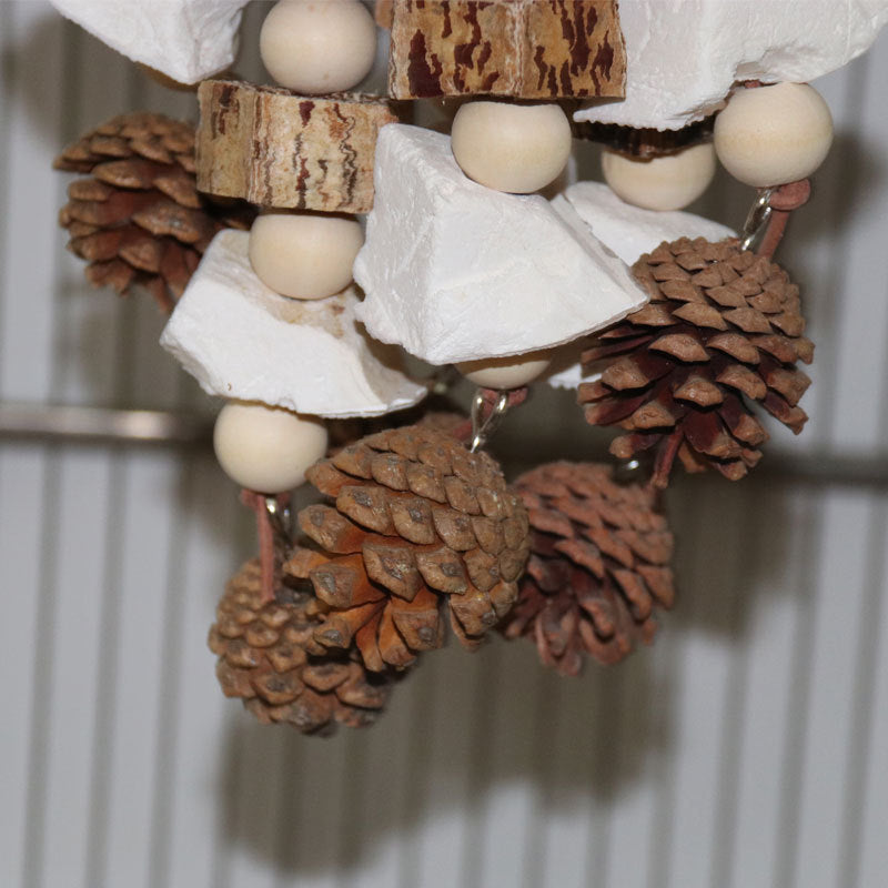 Parrot Toys Cuttlebone Fruit Gnawing String Pine Cone Natural Bird Cage Accessories