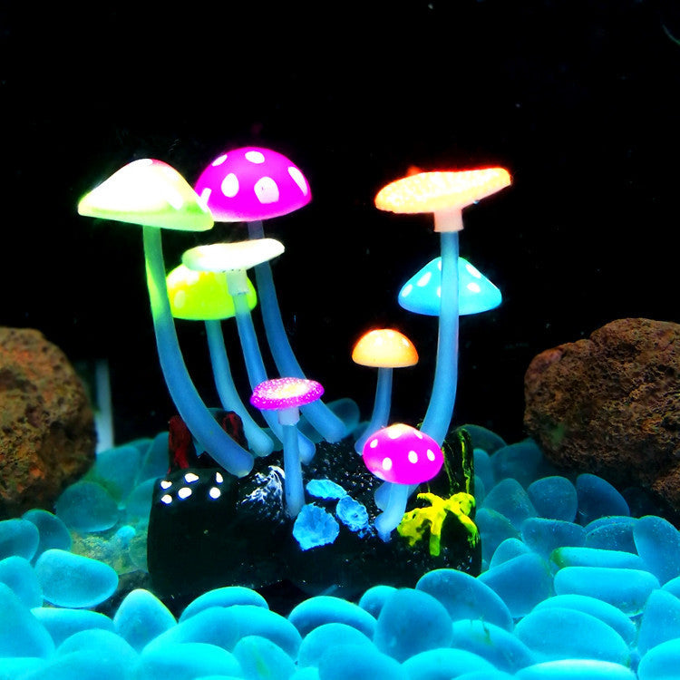 Aquarium Products Rockery Ornaments Luminous Simulation Water Plants