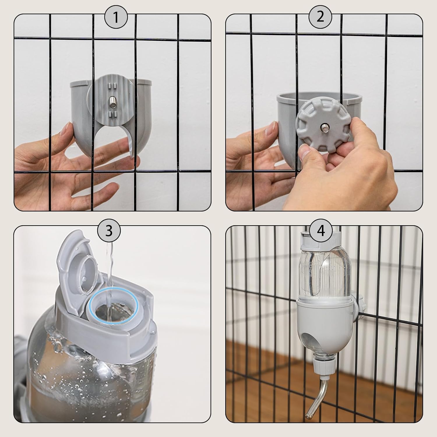 Cage Water Bottle Dispenser for Small Animals