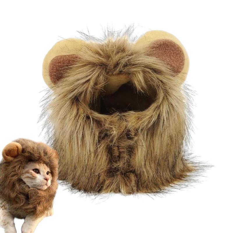 Lion Mane Wig Hat for Cats & Small Dogs