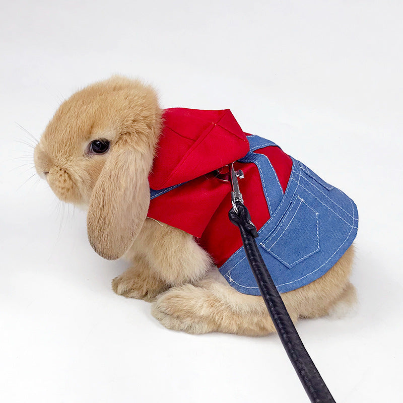 Rabbit Denim Jacket Harness & Leash Set