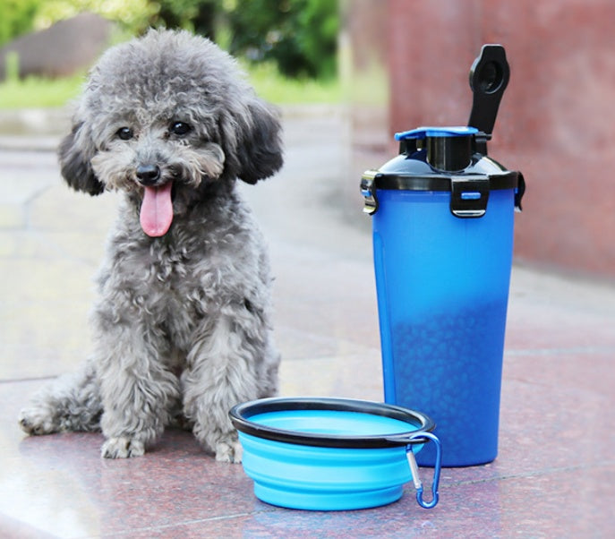 2-in-1 Portable Pet Water Bottle & Silicone Bowl