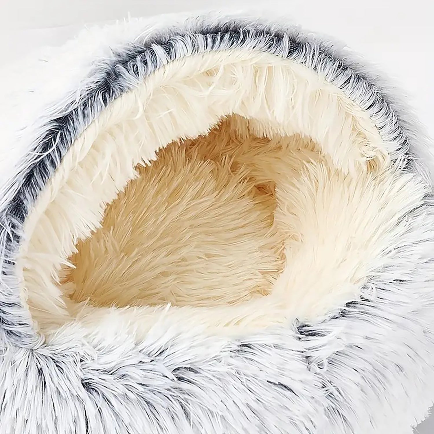 Luxurious Plush Hooded Donut Cat Bed — Semi-Enclosed