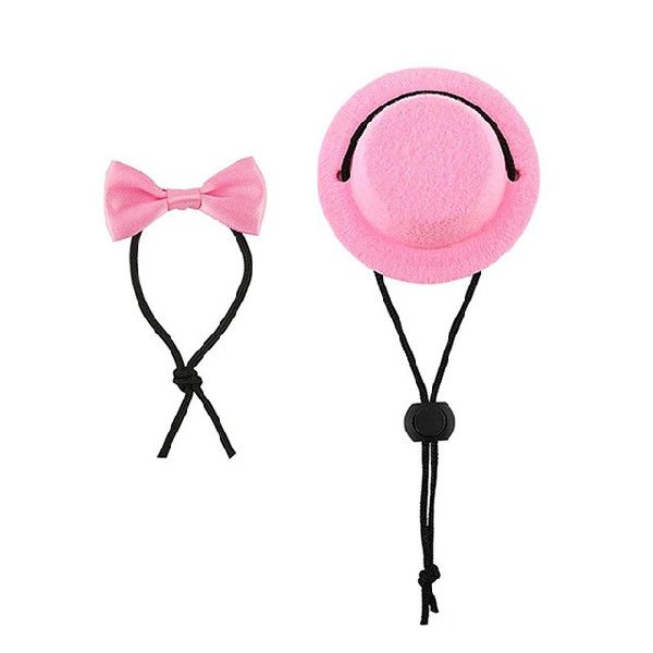 Felt Hat & Bow Tie Costume Set for Small Pets