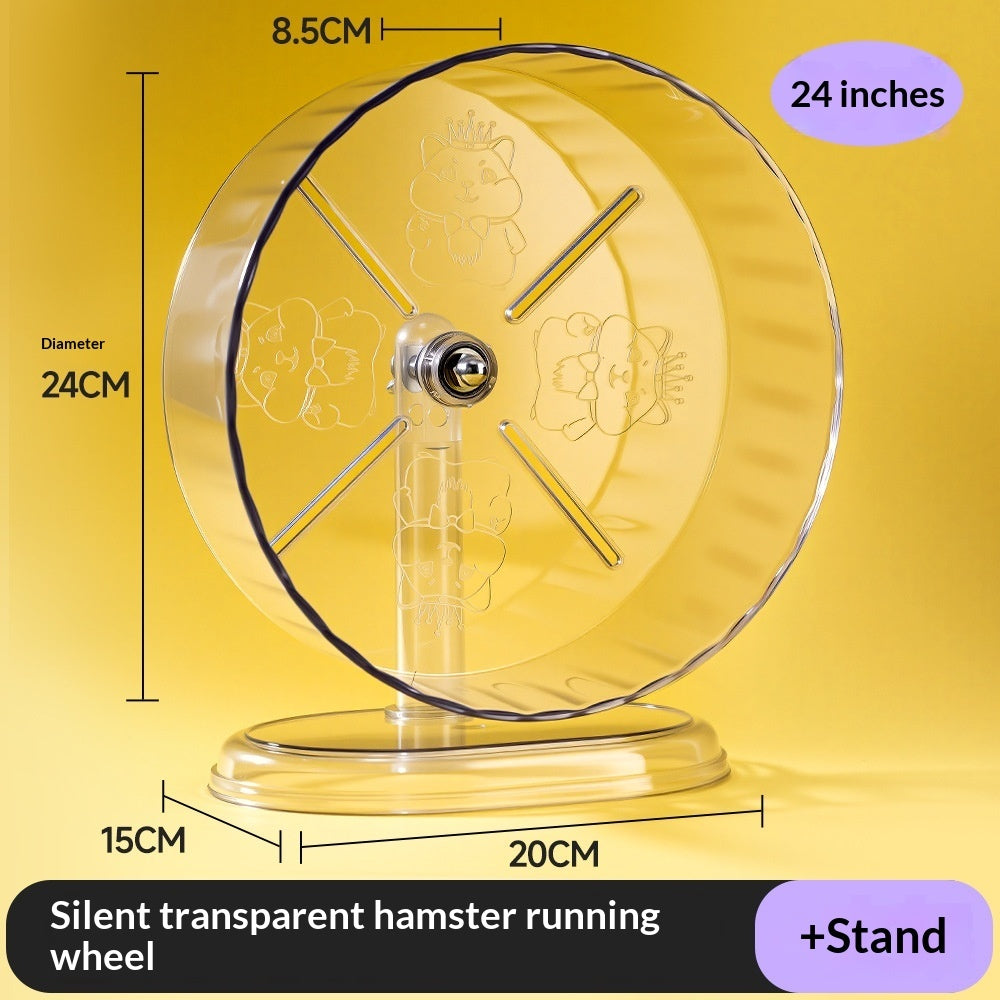 Large Silent Running Wheel for Hamsters — Fully Transparent
