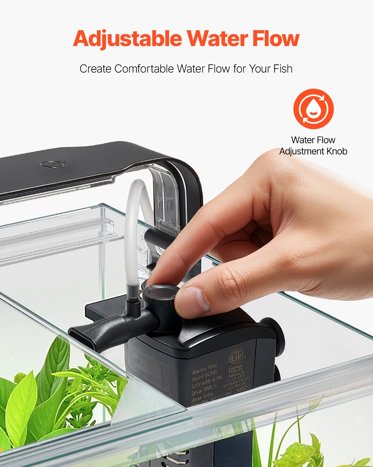 Fish Tank Aquarium, 5 Gallon Square Ultra-Clear Glass Starter Smart Tank Adjustable 3 Color Lighting, Self Cleaning System Fishbowl For Freshwater & Saltwater Fish Home, Office, Or Pet Use
