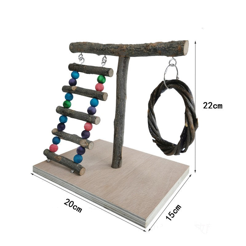 Solid Wood Parrot Training Stand — Multiple Styles