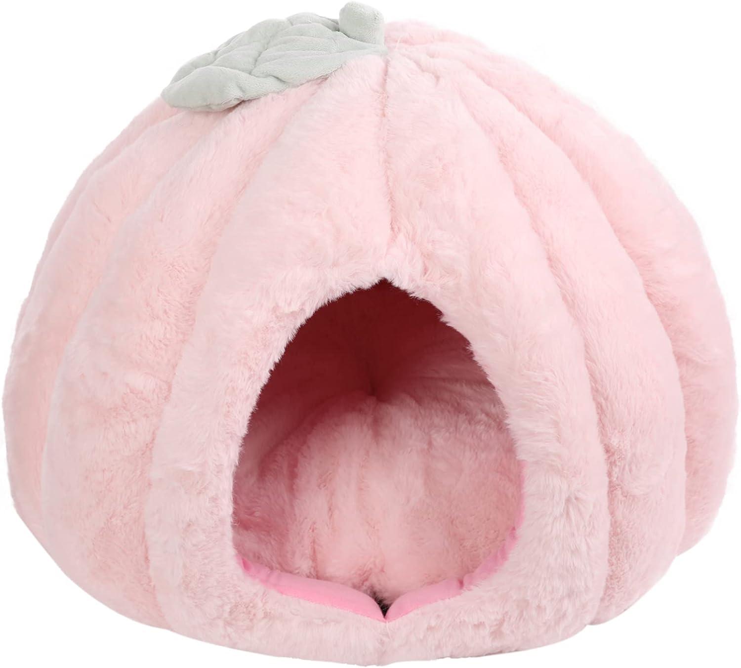 Pink Soft Cat Tent Cave Bed with Removable Cushion