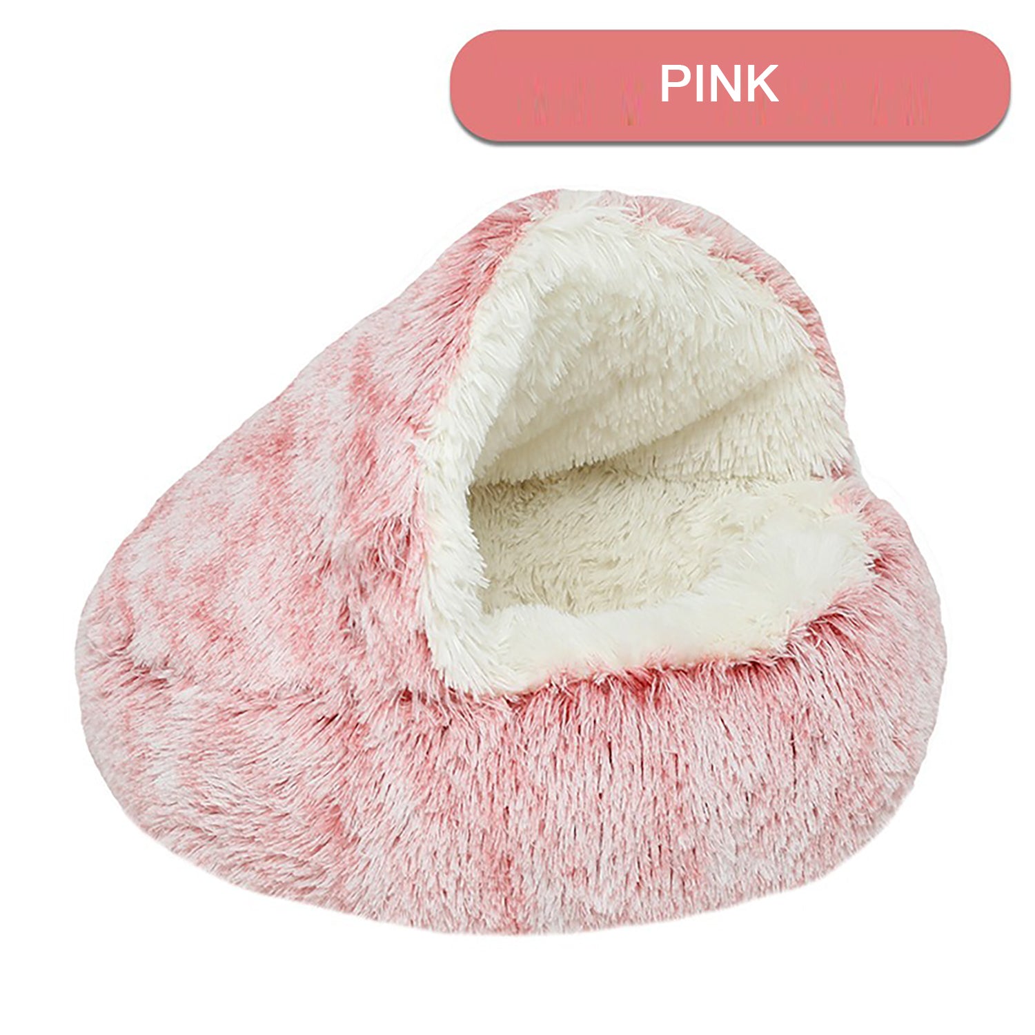 Luxurious Plush Hooded Donut Cat Bed — Semi-Enclosed