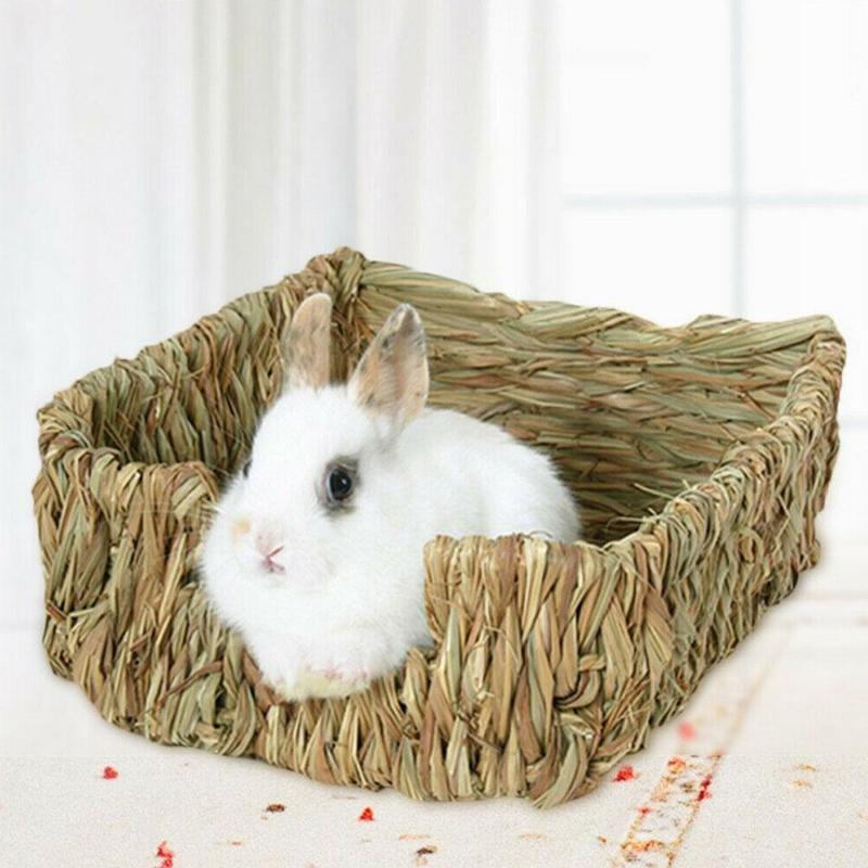 Hand-Woven Natural Grass Nest for Rabbits & Guinea Pigs
