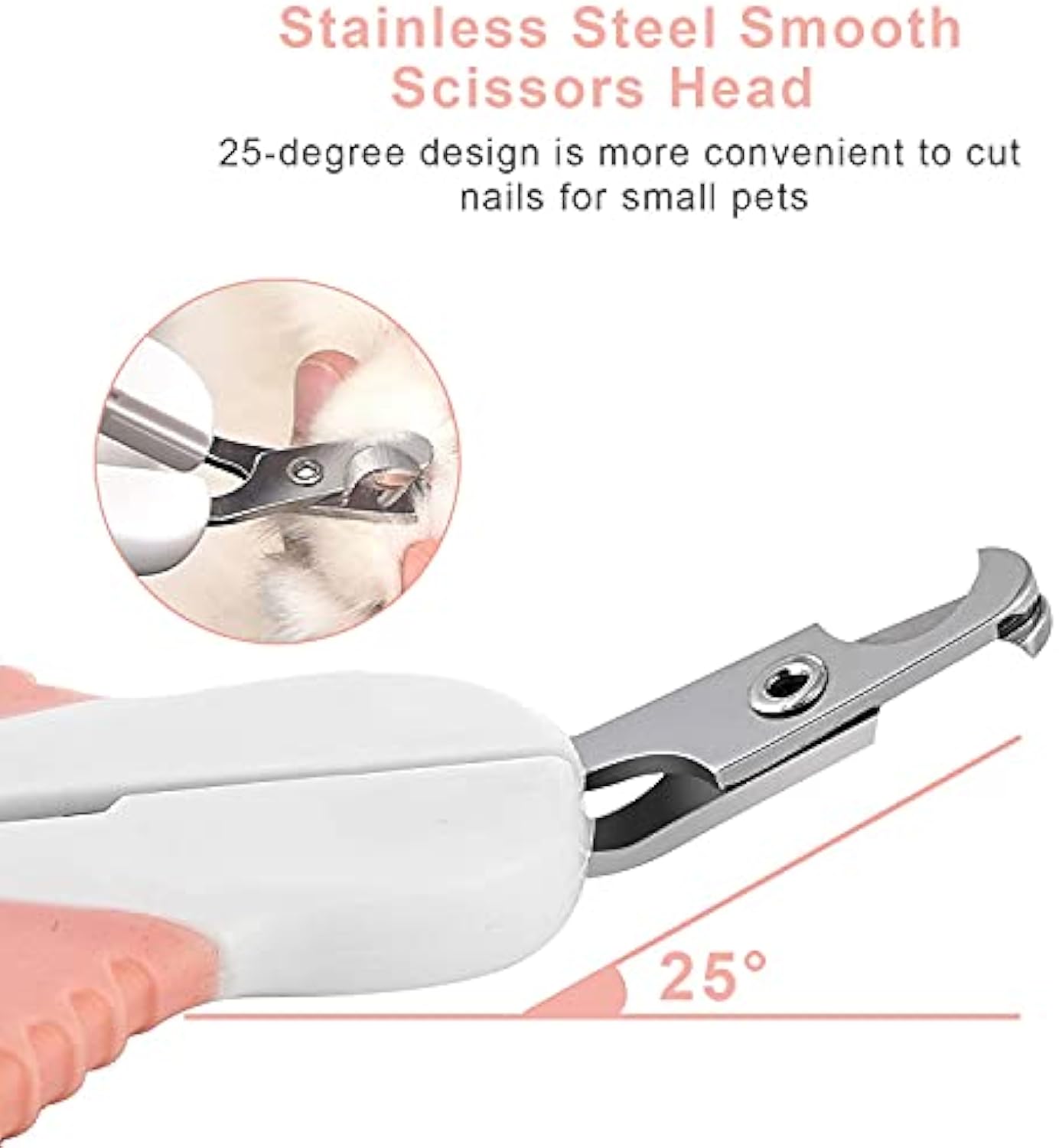 Cat Nail Clippers with Safety Guard & Angled Blade