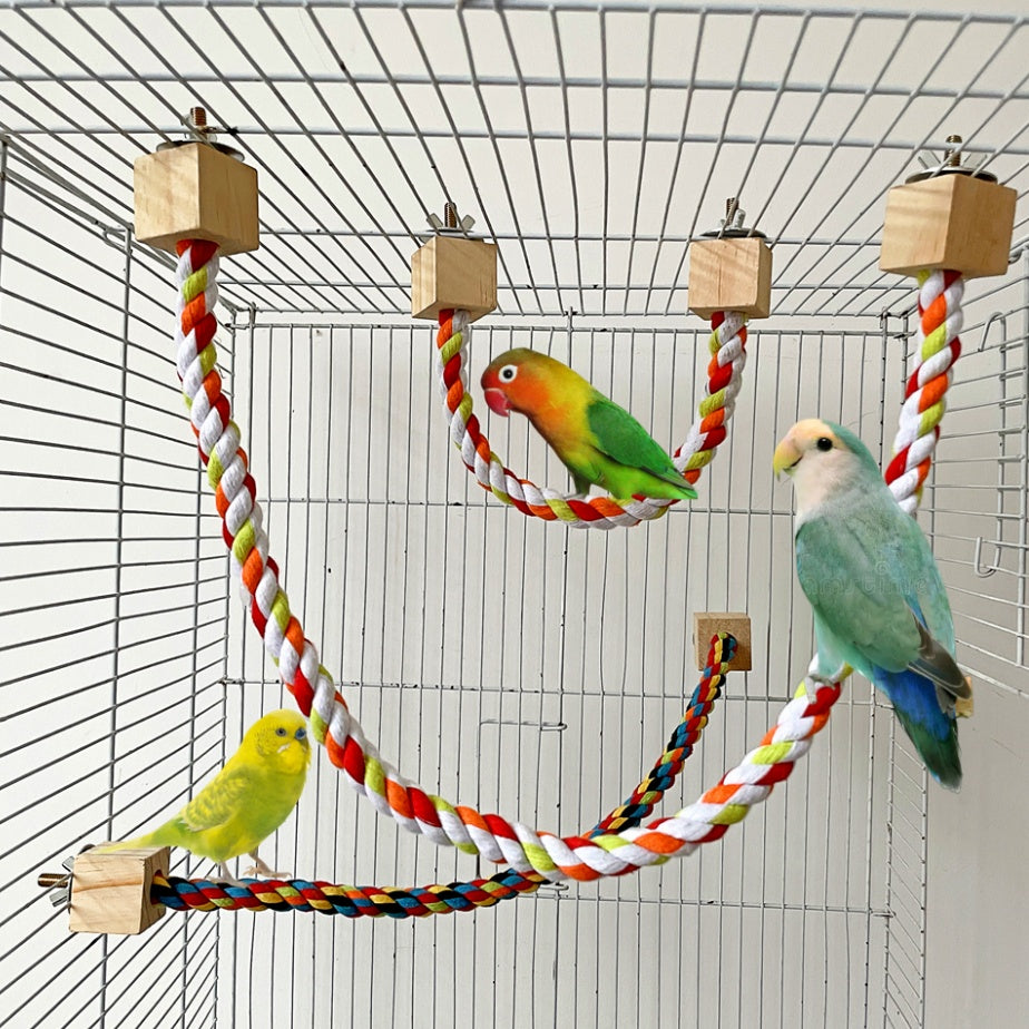 Parrot Climbing Rope & Swing Rings — Multiple Sizes