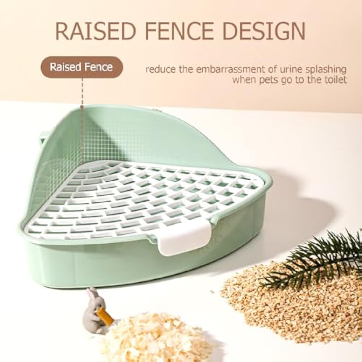 Corner Litter Box Potty Trainer for Rabbits & Small Pets