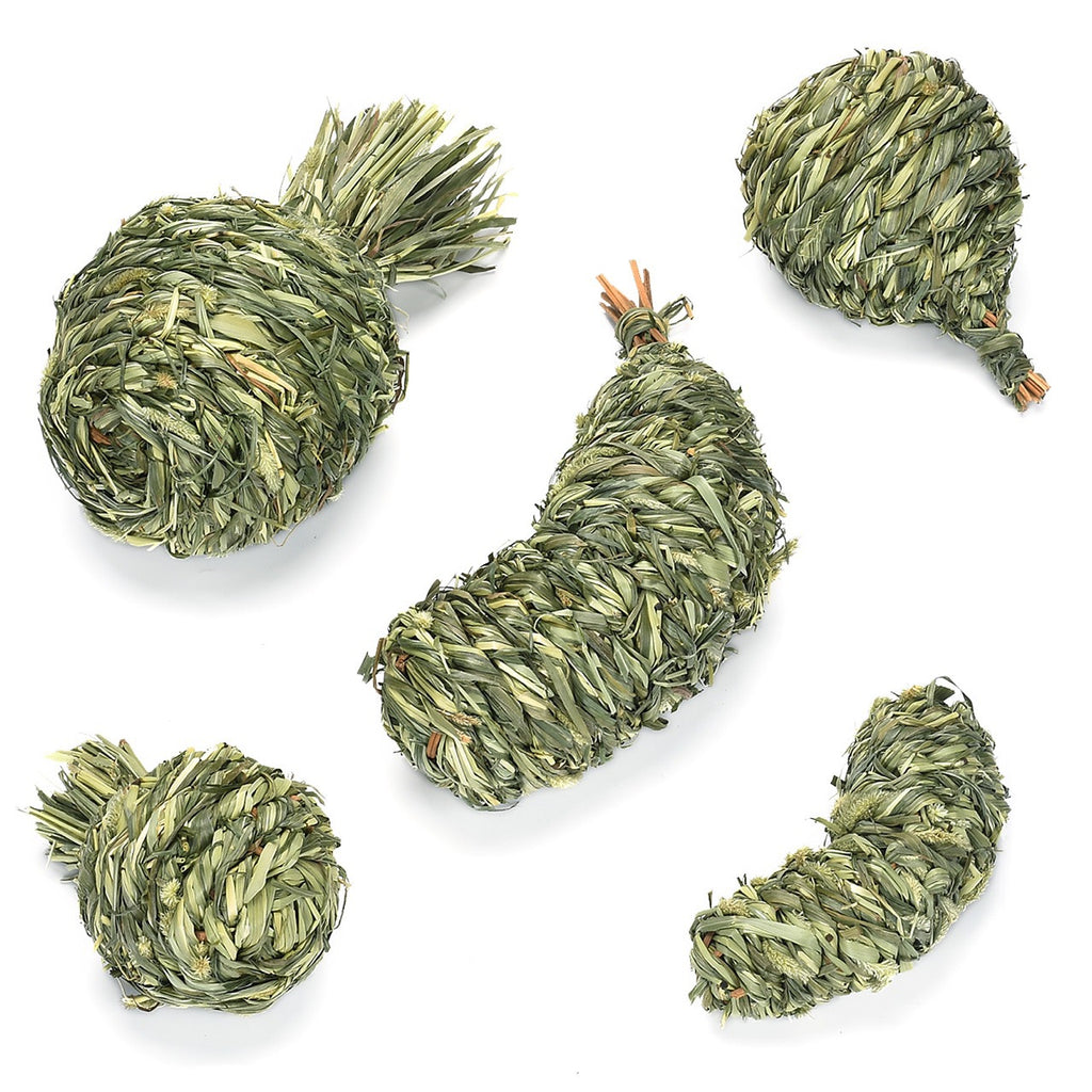 Timothy Grass Molar Chew Toys — Fruit-Shaped for Rabbits & Guinea Pigs