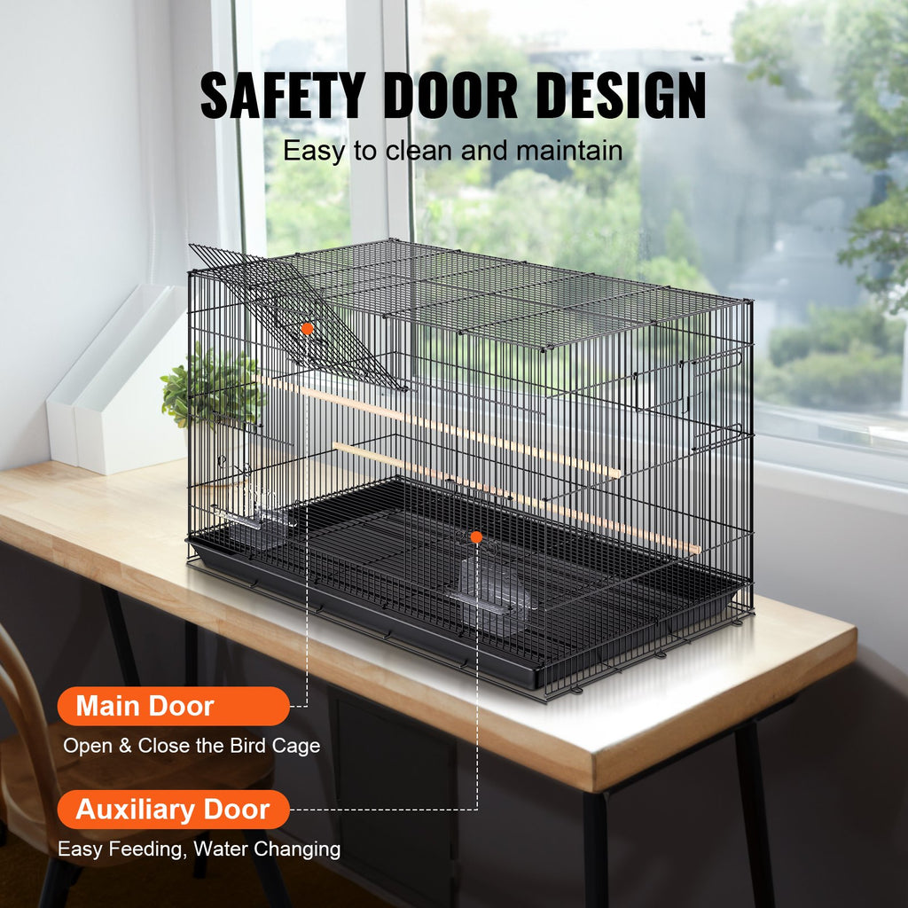 30" Metal Parakeet & Cockatiel Bird Cage with Rolling Stand
