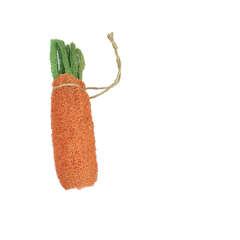 Loofah Carrot Molar Chew Toy for Hamsters & Rabbits
