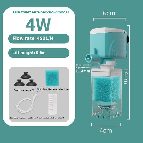Anti-backflow Filter Aerating Fish Tank Built-in Filter