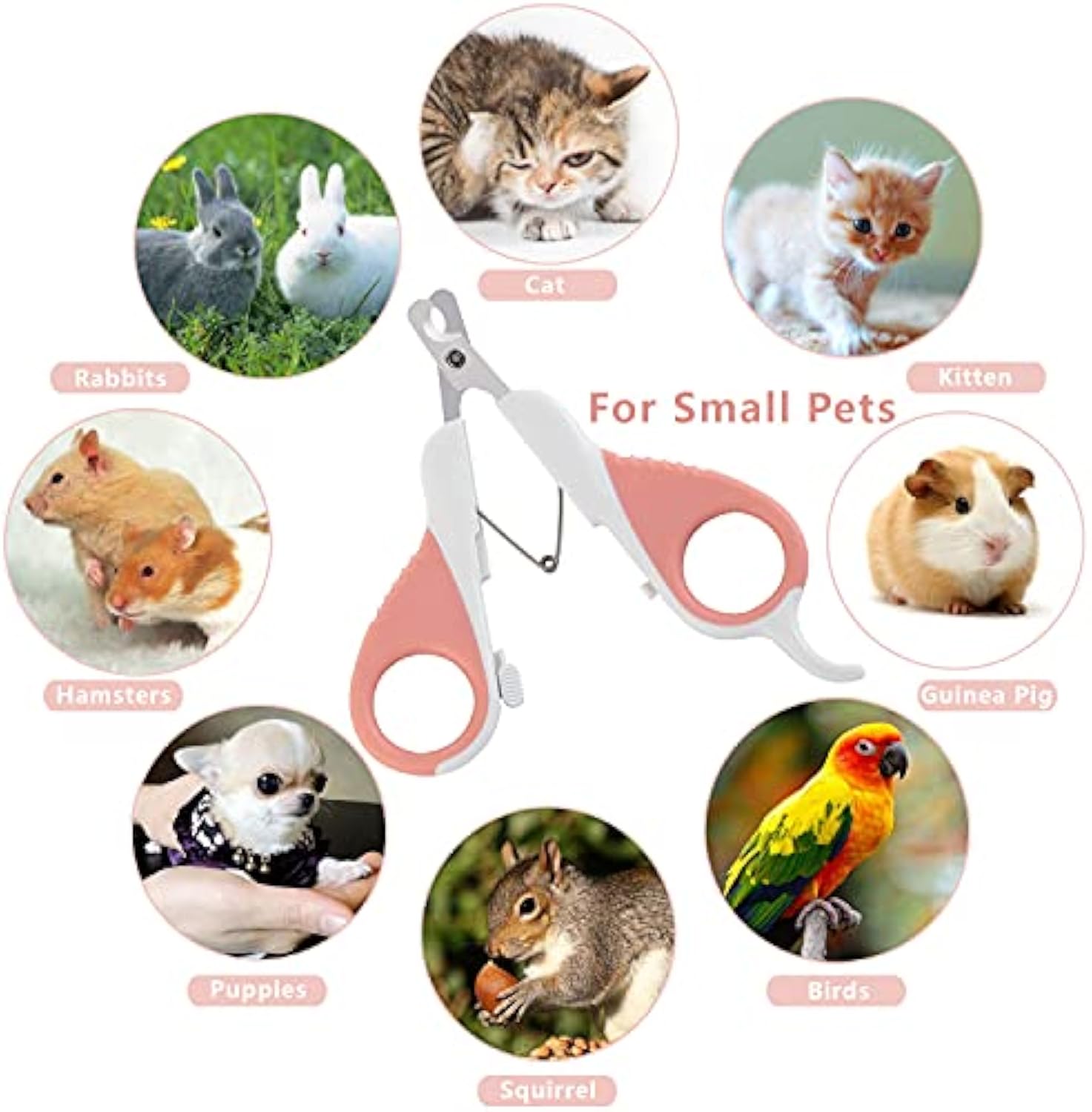 Cat Nail Clippers with Safety Guard & Angled Blade