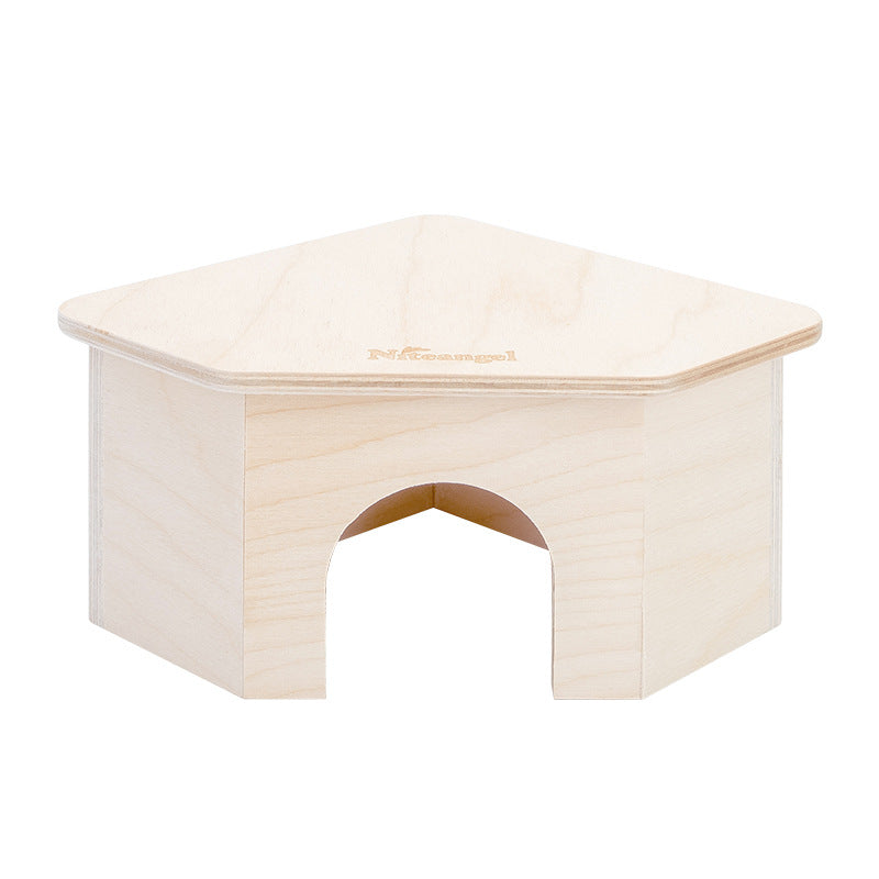 Wooden Hideout House with Climbing Platform for Hamsters
