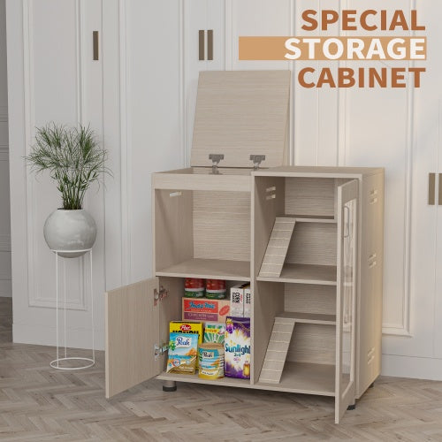 4-Tier Wooden Small Pet Habitat with Lockers & Acrylic Windows
