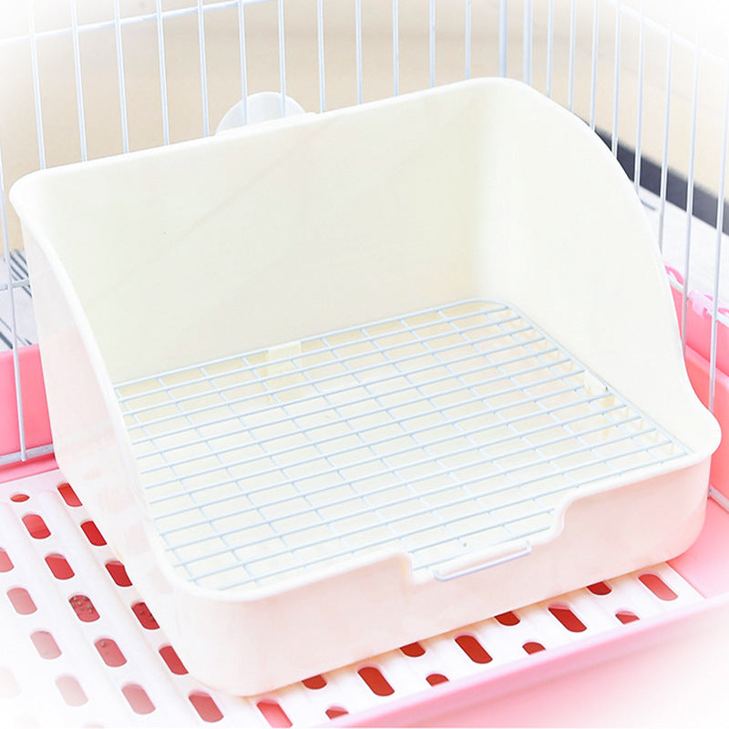 Square Wire-Top Litter Box for Rabbits & Guinea Pigs