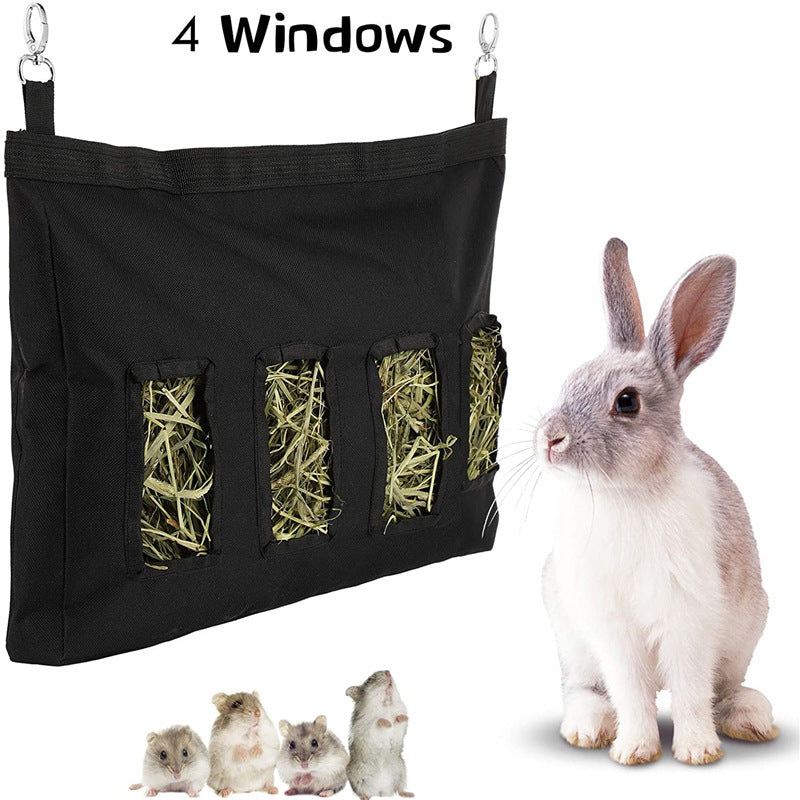 Hanging Hay Feeder Bag for Rabbits, Guinea Pigs & Chinchillas