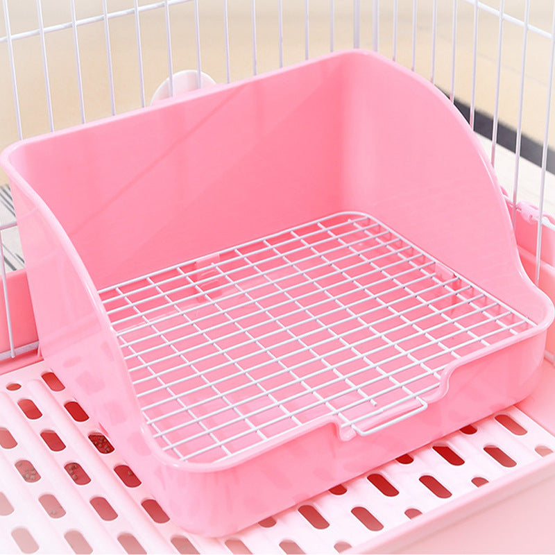 Square Wire-Top Litter Box for Rabbits & Guinea Pigs