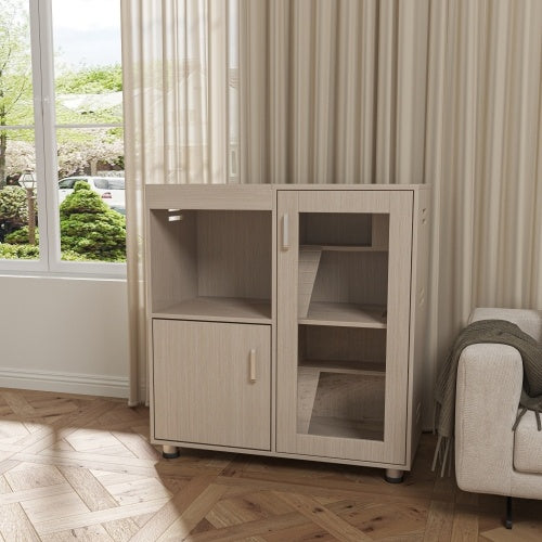 4-Tier Wooden Small Pet Habitat with Lockers & Acrylic Windows