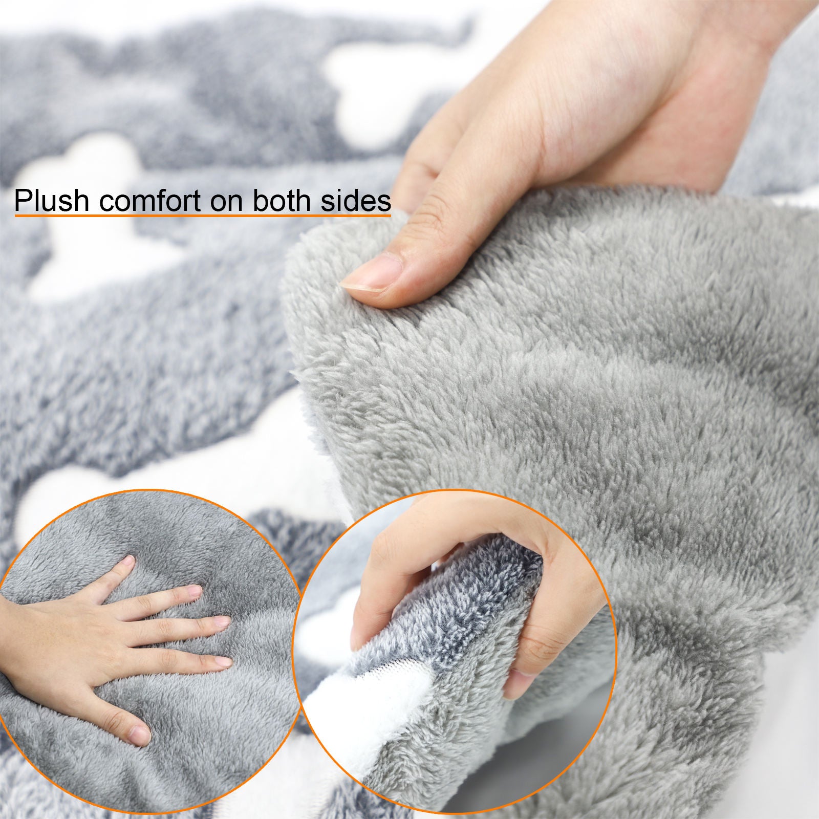Self-Warming Reversible Fleece Pet Bed Mat for Dogs & Cats