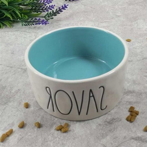 Ceramic Pet Bowl — Tilted Design for Cats & Small Dogs