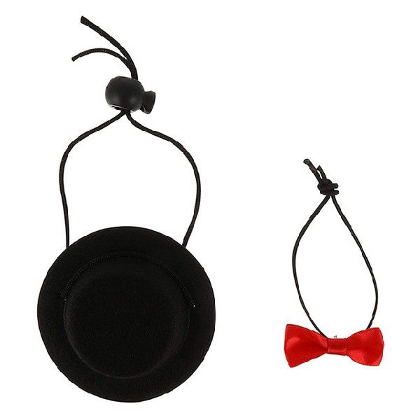 Felt Hat & Bow Tie Costume Set for Small Pets