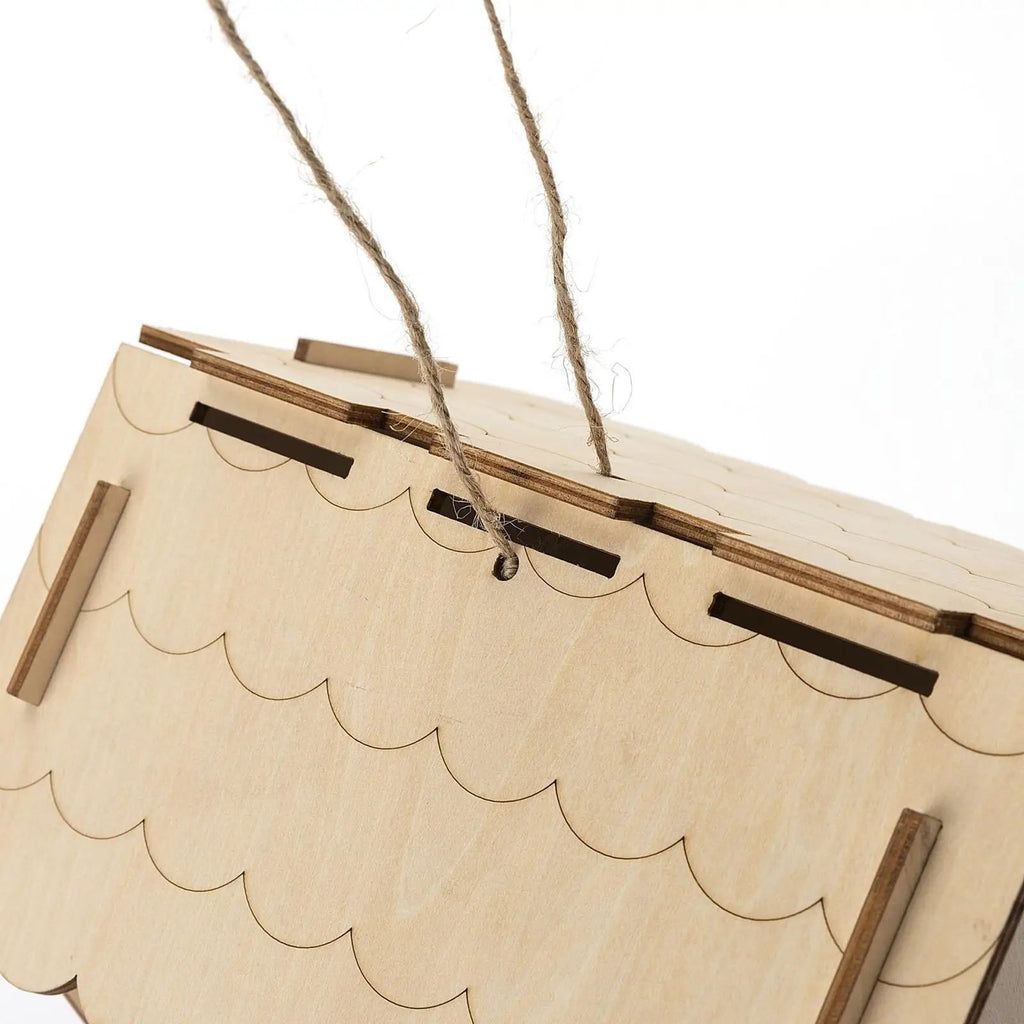 DIY Wooden Bird House — Unfinished Natural Nesting Box