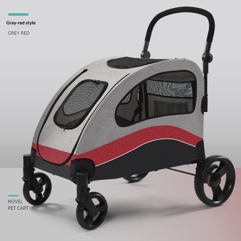 Lightweight Foldable Pet Stroller for Cats & Medium Dogs