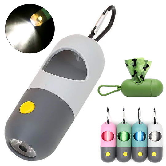 LED Pet Waste Bag Dispenser With Light — Dogs & Cats Poop Bag Holder
