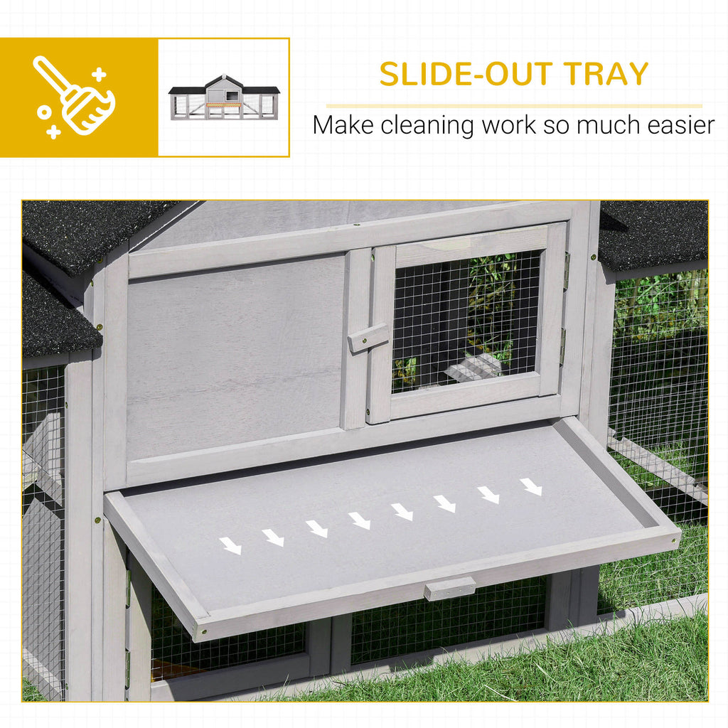 83" Deluxe 2-Story Wooden Rabbit Hutch with Run — XL Outdoor