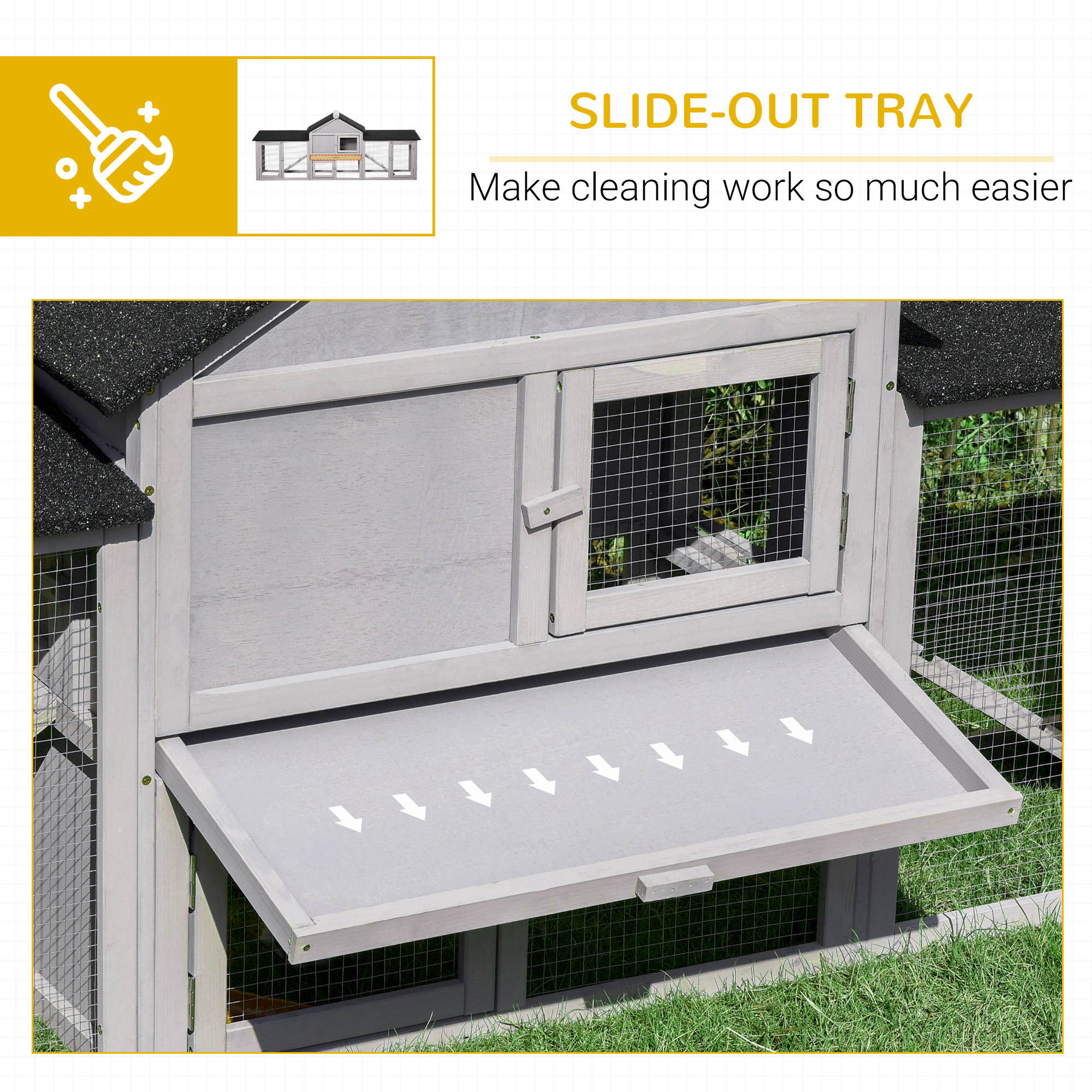 83" Deluxe 2-Story Wooden Rabbit Hutch with Run — XL Outdoor