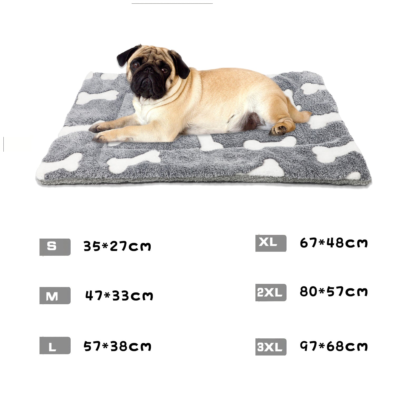 Self-Warming Reversible Fleece Pet Bed Mat for Dogs & Cats