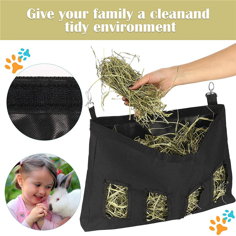 Hanging Hay Feeder Bag for Rabbits, Guinea Pigs & Chinchillas
