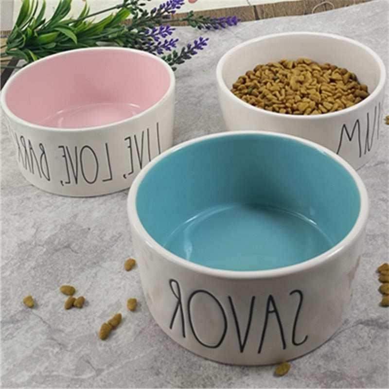 Ceramic Pet Bowl — Tilted Design for Cats & Small Dogs