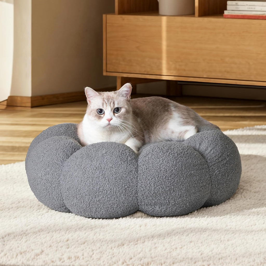 Fluffy Flower Donut Calming Bed for Cats & Dogs