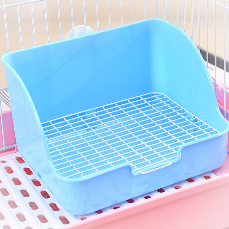 Square Wire-Top Litter Box for Rabbits & Guinea Pigs